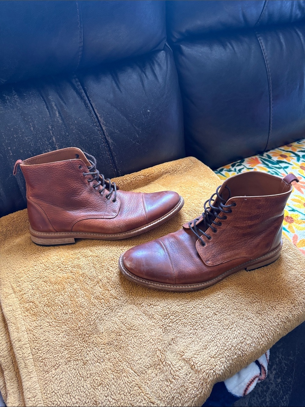 Taft Cognac Leather Chukka Boots